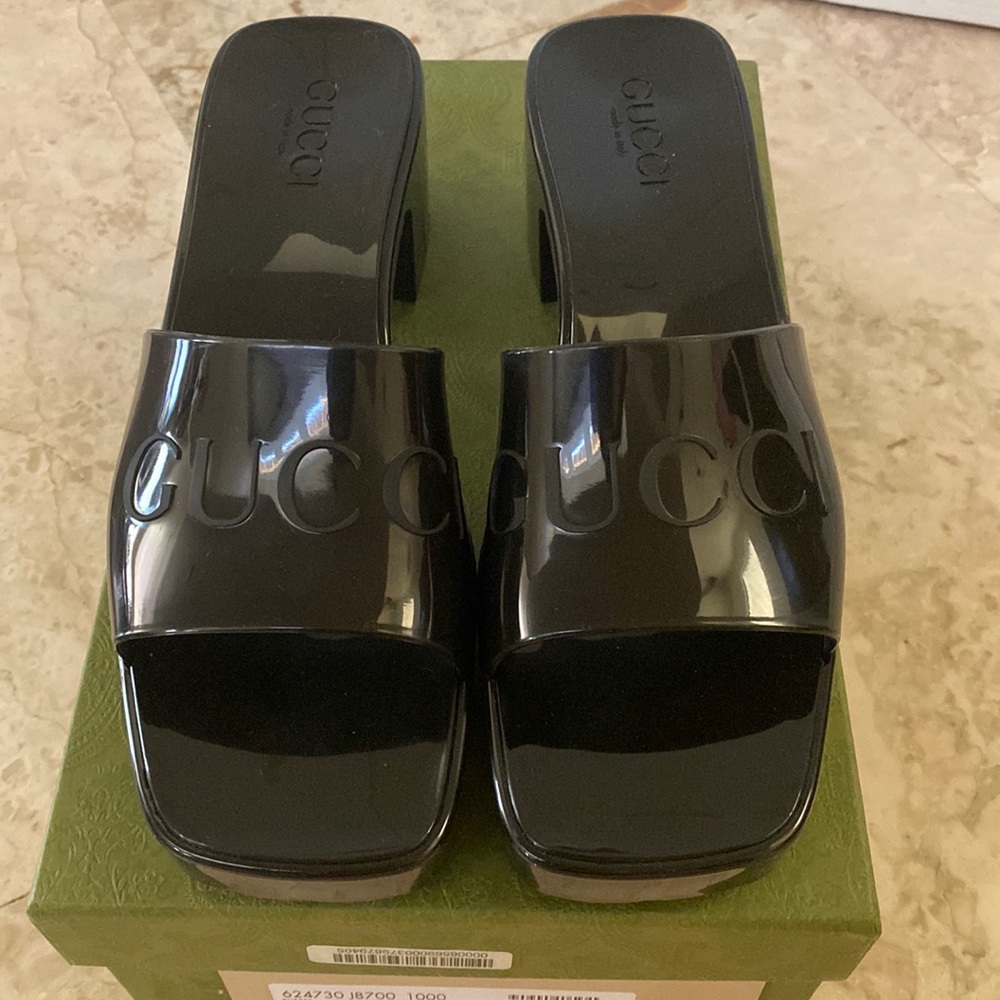 Gucci rubber platform sandal